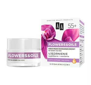 AA FLOWERS & OIL STRAFFENDE ANTI FALTEN CREME TAG UND NACHT 55+ 50ML