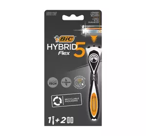 BIC HYBRID FLEX5 RASIERER FÜR MÄNNER + 1 ERSATZ SET