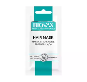 BIOVAX INTENSIV REGENERIERENDE MASKE FÜR SCHWACHES UND AUSFALLENDES HAAR 20ML