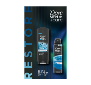 DOVE MEN+ CARE RESTORE CLEAN COMFORT  KOSMETIKSET DUSCHGEL + ANTITRANSPIRANT SPRAY