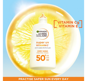 GARNIER AMBRE SOLAIRE SUPER UV VITAMIN C FLUID GEGEN VERFÄRBUNGEN SPF50+ 40ML