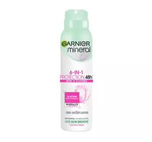 GARNIER MINERAL 6IN1 PROTECTION 48H COTTON FRESH ANTITRANSPIRANT SPRAY FÜR FRAUEN 150ML