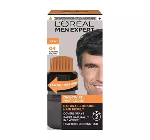 LOREAL MEN EXPERT ONE TWIST HAIR COLOR HAARFARBE FÜR MÄNNER 04 NATURAL BROWN 50ML