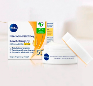 NIVEA 2 PACK ANTI-FALTEN + REVITALISIERENDE TAGES- UND NACHTCREME 55+ 2x50ML