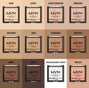 NYX PROFESSIONAL MAKEUP CAN'T STOP WON'T STOP MATTIERENDES PUDER 13 BRIGHTENING PEACH 6G