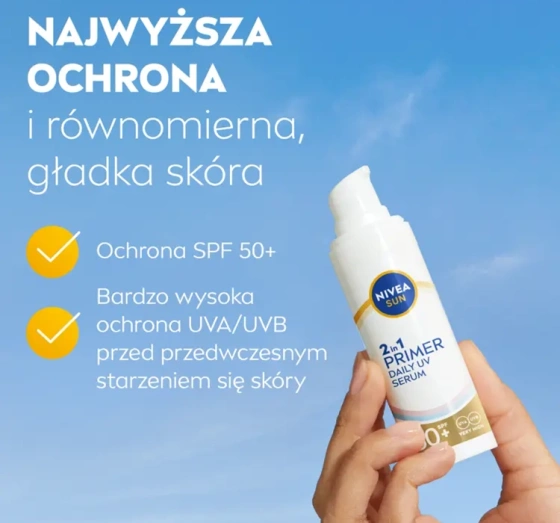 NIVEA SUN Daily UV Serum Primer 2in1 Sonnenserum SPF50+ 30ml