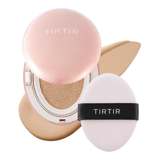 TIRTIR Mask Fit All-Cover Cushion – deckende Gesichtsgrundierung in Kompaktform, 23N Sand, 18 g