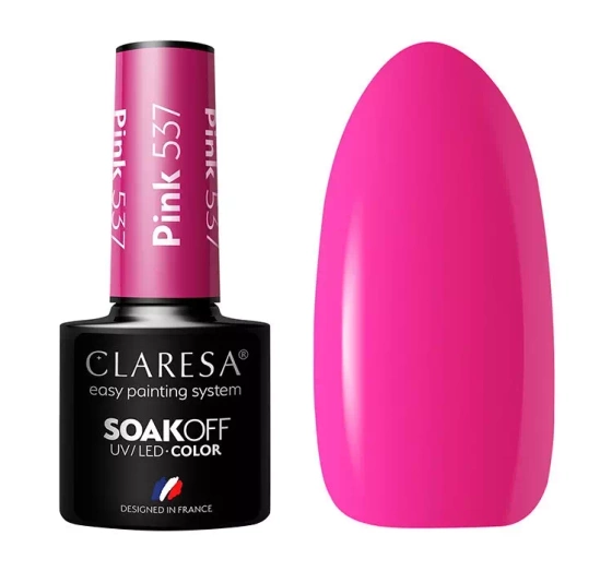 Kliknij na zdjęcie, aby je powiększyć CLARESA SOAK OFF HYBRIDLACK PINK 537 5ML