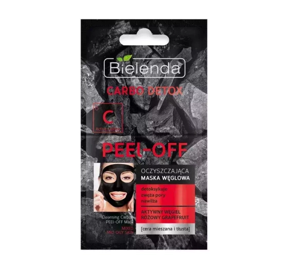 BIELENDA CARBO DETOX MASKE AKTIVKOHLE ROSA GRAPEFRUIT PEEL OFF