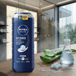 NIVEA MEN Hydro Care Feuchtigkeitsspendendes 5-in-1 Duschgel mit Aloe 500 ml