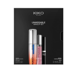KIKO Milano Unmissable Makeup Set 01 Wimperntusche 12 ml + Eyeliner 4,5 ml + Lippenstift 4 ml