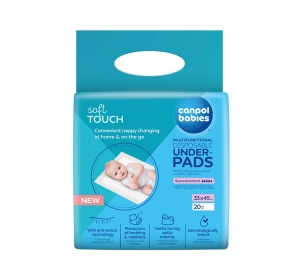 Canpol Babies Soft Touch – multifunktionale Einweg-Wickelunterlagen, 33 x 45 cm, 20 Stück