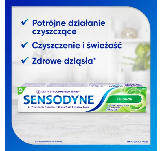 Sensodyne Fluoride Zahnpasta mit Fluorid zum Schutz vor Karies, 75 ml