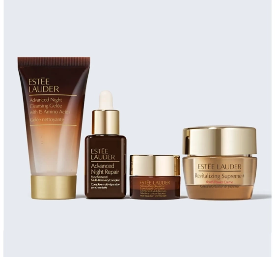 Estée Lauder Get Ready Routine Skincare Set Cleanse + Repair + Moisturize Set Gel 30 ml + Serum 15 ml + Augencreme 5 ml + Creme 7 ml