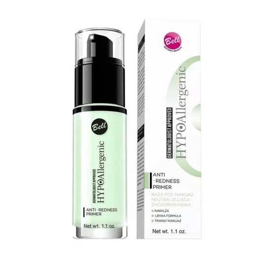 Bell Hypoallergenic Anti-Redness Primer Make-up-Unterlage zur Neutralisierung von Rötungen 30g