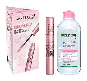 MAYBELLINE NIEBIAŃSKI GESCHENKSET FÜR FRAUEN WIMPERNTUSCHE + MIZELLENWASSER