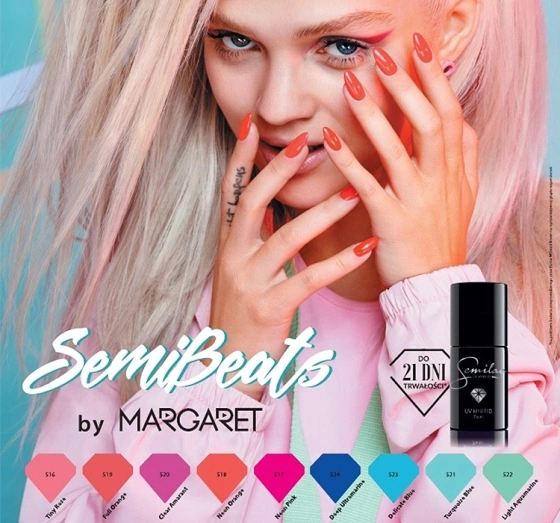 Kliknij na zdjęcie, aby je powiększyć SEMILAC UV HYBRID NAGELLACK MARGARET NEON PINK 517