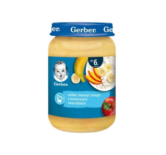 Gerber Früchte-Dessert mit Äpfeln, Bananen und Mango mit cremigem Quark 190g