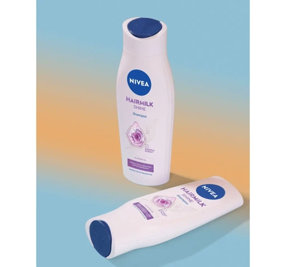Kliknij na zdjęcie, aby je powiększyć NIVEA Hairmilk Shine Haarshampoo für natürlichen Glanz 400 ml
