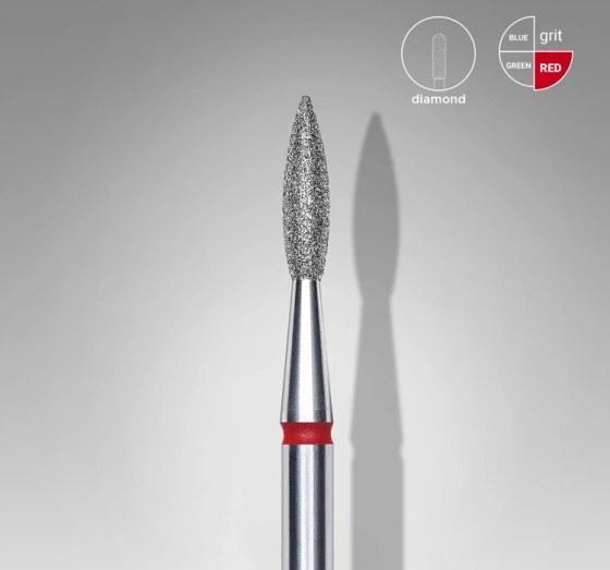 Kliknij na zdjęcie, aby je powiększyć Staleks Pro Expert Diamantfräser „Scharfe Flamme“ Rot FA11R021/8