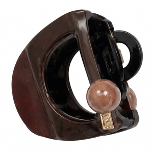 eCarla Haarspange, braun, mit Kügelchen, SP472
