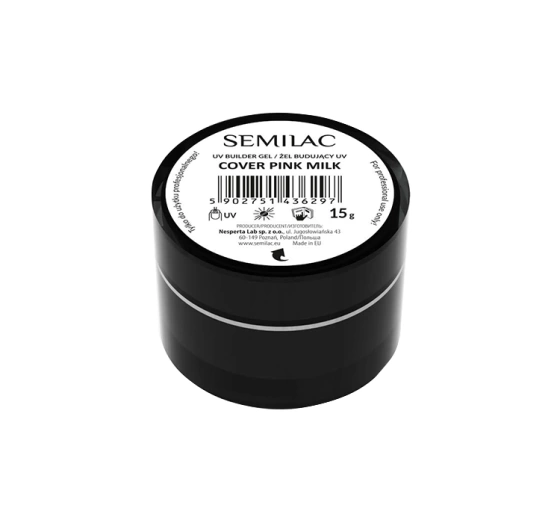 Semilac UV Aufbaugel zur Nagelverlängerung Cover Pink Milk 15 g