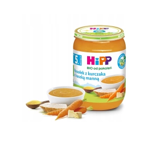 HiPP Bio Menü im Gläschen nach dem 5. Monat – Hühnerbrühe mit Grieß 180g