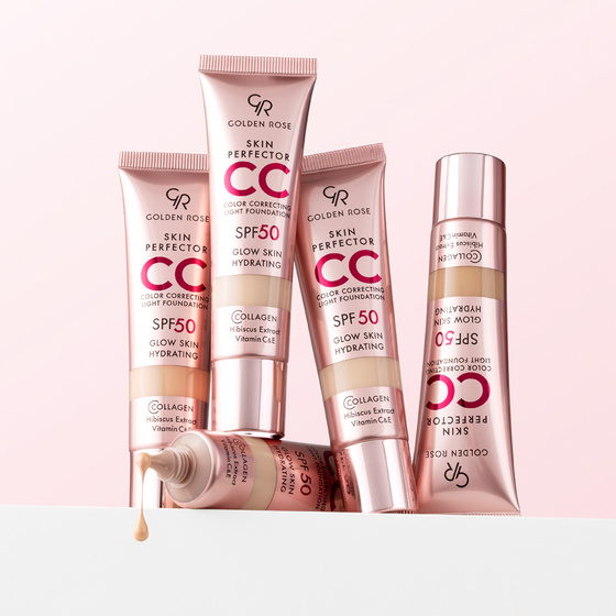 Kliknij na zdjęcie, aby je powiększyć Golden Rose Skin Perfector CC Light Foundation Leichte korrigierende Gesichtsfoundation SPF50 103 Nude 30 ml
