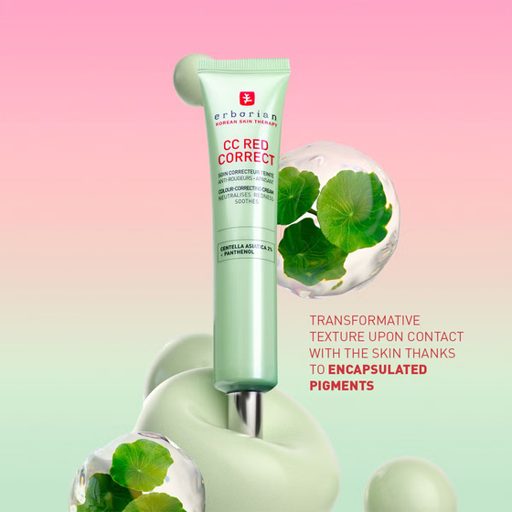 Erborian CC Red Correct SPF25 – aufhellende CC-Creme mit grünem Pigment zur Vereinheitlichung des Hauttons, 15 ml