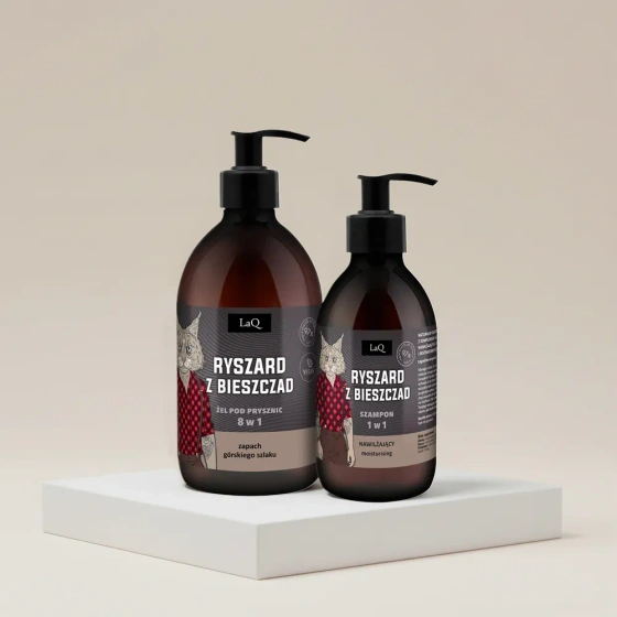 LaQ Ryszard z Bieszczad Geschenkset für Männer Duschgel 8in1 500 ml + Shampoo 300 ml