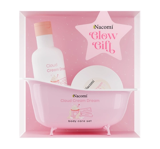 Kliknij na zdjęcie, aby je powiększyć Nacomi Glow Gift Cloud Cream Dream Geschenkset für Frauen Körperbutter Cloud Cream Dream 100 ml + Duschgel Cloud Cream Dream 300 ml
