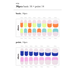 Ohora Hybrid-Nagelsticker Manicure Rainbow French