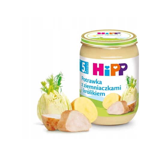 HiPP Bio Menü im Gläschen nach dem 5. Monat – Eintopf mit Kartoffeln und Kaninchen 180g