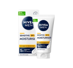 NIVEA MEN Sensitive Schutzcreme für das Gesicht LSF 15, 75 ml