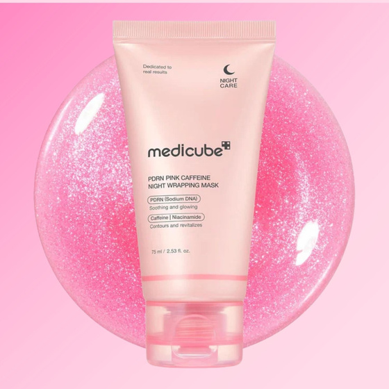 Kliknij na zdjęcie, aby je powiększyć Medicube PDRN Pink Caffeine Night Wrapping Mask – straffende Peel-off-Gesichtsmaske für die Nacht mit Koffein und PDRN, 75 ml