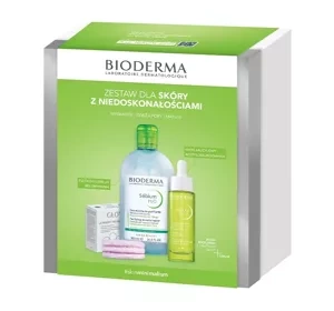 Bioderma Sebium Kosmetikset für Haut mit Unreinheiten Mizellenwasser + Serum + Kosmetikpads