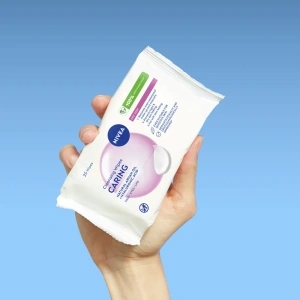 NIVEA Cleansing Wipes Caring Feuchte Abschminktücher für trockene Haut 25 Stück