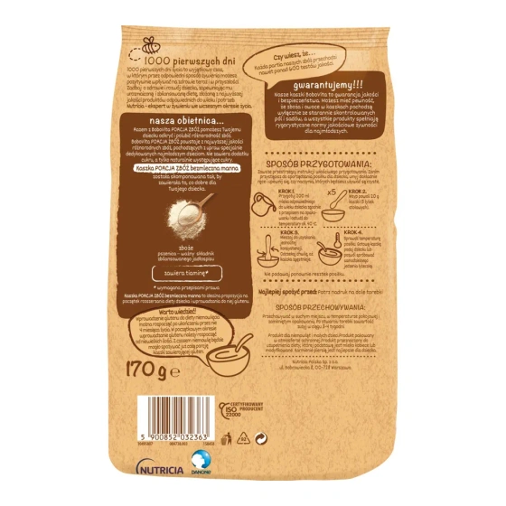 BoboVita Milchfreie Getreidemahlzeit mit Grieß ab dem 4. Monat, 170 g