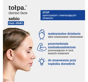 Tołpa Dermo Face Sebio Max Efekt – normalisierende Tiefenreinigungsmaske 2 x 6 ml