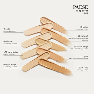 Paese Long Cover Fluid – cremige, deckende Gesichtsgrundierung, neue Formel, 1,75 Sand Beige, 30 ml