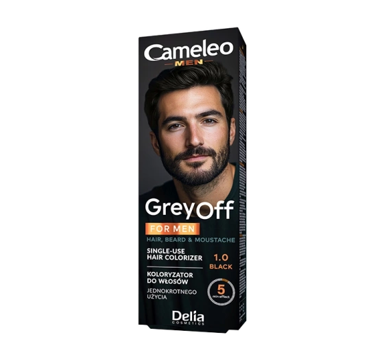 Kliknij na zdjęcie, aby je powiększyć DELIA CAMELEO MEN GREY OFF FOR HAIR BEARD & MOUSTACHE 1.0 BLACK 2x15ML