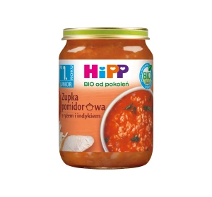 HiPP Bio Gläschen nach dem 1. Lebensjahr Tomatensuppe mit Reis und Pute 250 g