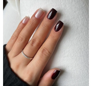 Semilac Classics Lover Set Klassische Nagellacke 112 Wine Red 9 ml + 116 Holo Flash 9 ml + Top Gel Like 9 ml