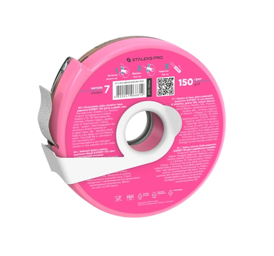 Kliknij na zdjęcie, aby je powiększyć Staleks Pro Weiße Schleifband papmAm Expert 150 grit in Kunststoffbox 7 m