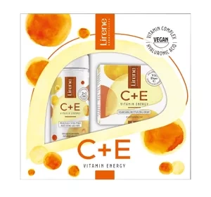 Lirene C+E Vitamin Energy pflegende Feuchtigkeitscreme 50 ml + Reinigungsschaum 150 ml