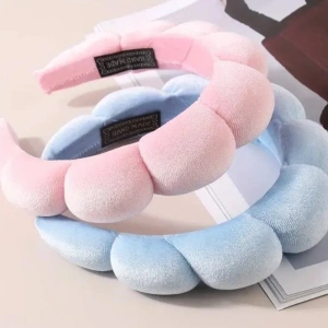 Top Choice Kosmetik-Frottee-Stirnband mit Handgelenkbändern – Rosa