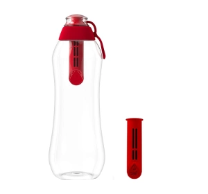 Dafi Soft Wasserflasche 0,7 l Rot + 2 Aktivkohlefiltern