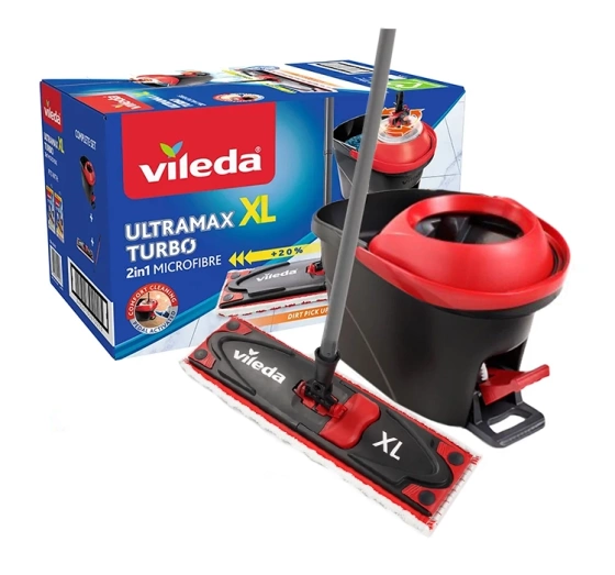 Vileda Ultramax Turbo XL 2in1 Microfibre Flachmopp mit Eimer