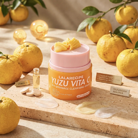 LalaRecipe Yuzu Vita C 3in1 Gommage Cleansing Balm – Reinigungsbalsam mit Vitamin C, 50 ml 
