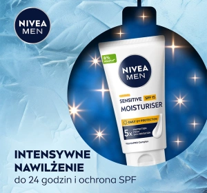 NIVEA MEN Feel Protected Sensitive Trio Geschenkset für Männer Duschgel + Gesichtswaschgel + Gesichtscreme SPF15